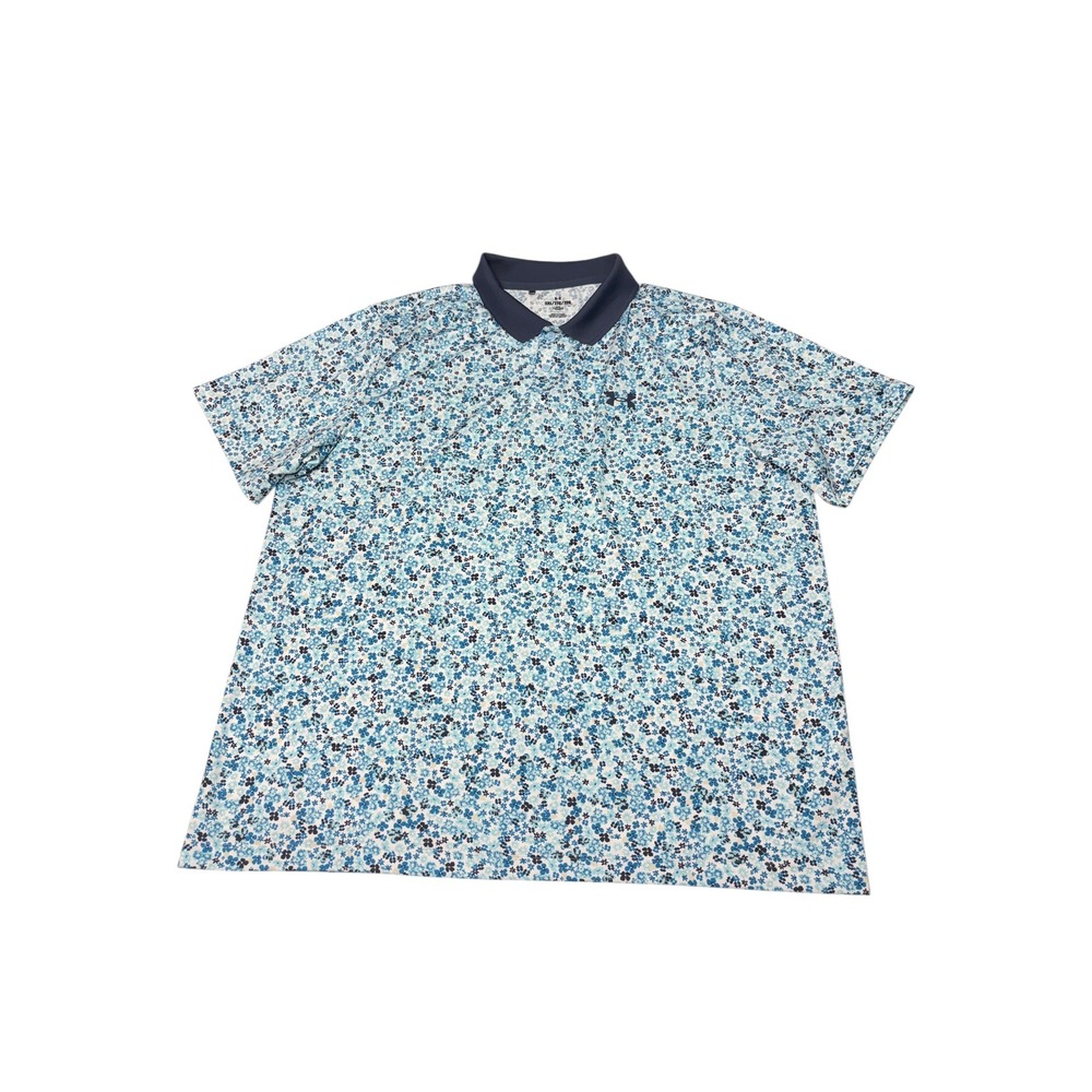 Under Armour Mens 2XL Playoff Polo 2.0 Blue Floral Golf Shirt 1377377-108